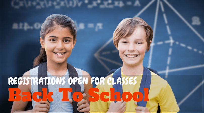 Back to School : Registrations open for classes in Sept